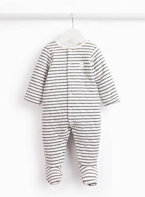 Stripe Print 2.5 Tog Quilted Sleepsuit 6-9 months